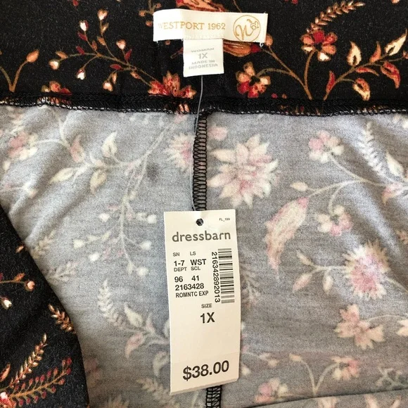 Dress Barn Westport Black Floral Skirt Sz 1X NWT - Picture 3 of 3